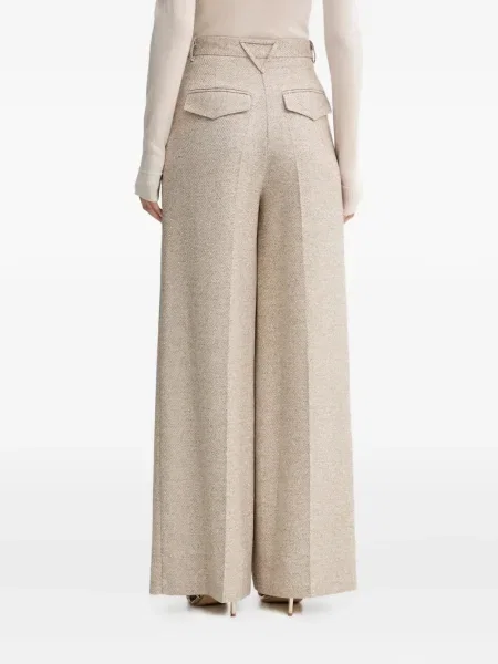 Pantaloni Simona Corsellini cu model herringbone plisate