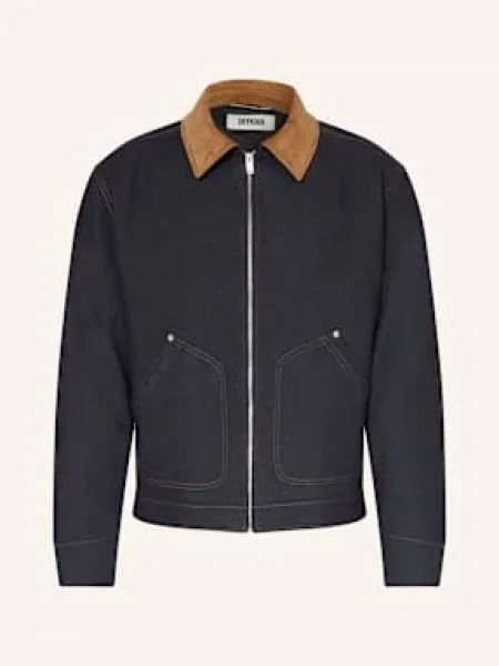 Drykorn Džínová Bunda tmavě modrá/ velbloudí modrá