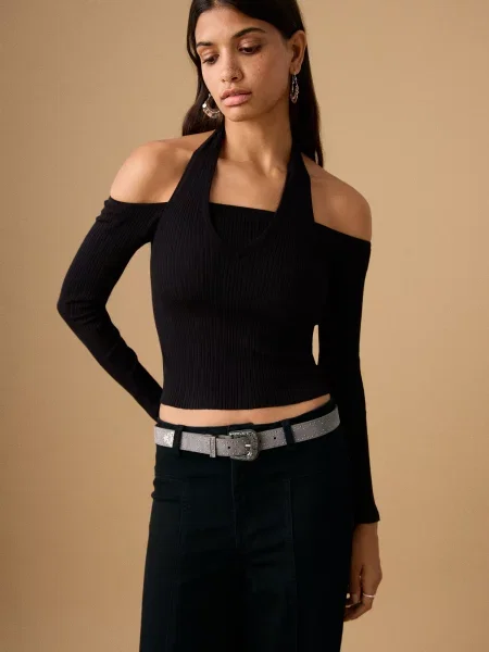 MANGO TEEN Jeans denim negru