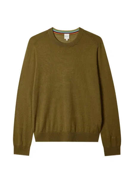 Pulover Paul Smith cu decolteu rotund verde
