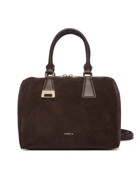 Furla Τσάντα Olivia M Boston Bag Σκούρο καφέ