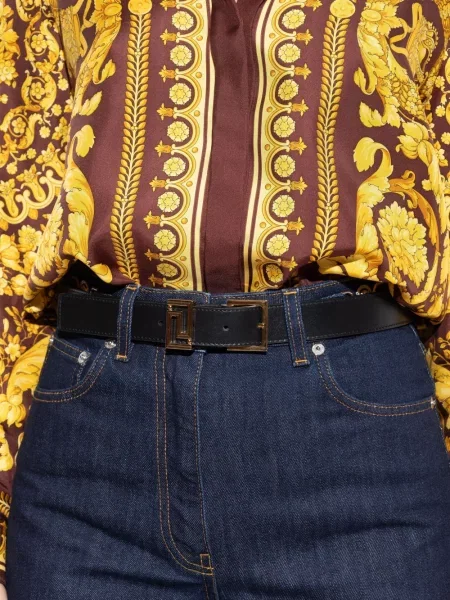 Curea Versace din piele negru