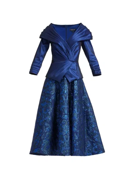 Rochie midi Tadashi Shoji drapată albastru