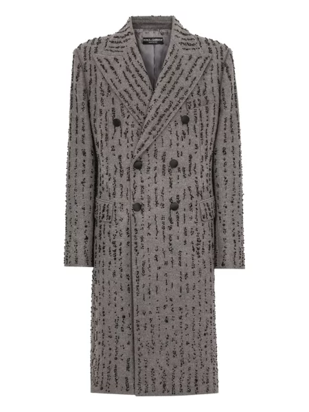 Dvouřadý kabát Dolce & Gabbana šedý