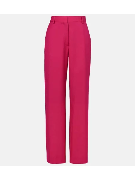 Pantaloni Dries Van Noten de lână roz