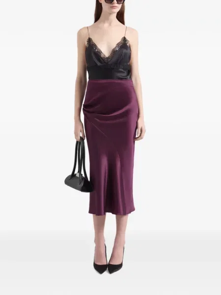 Fustă Nina Ricci asimetrică drapată violet