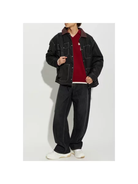 Sweter Palm Angels wełniany z logo czerwony