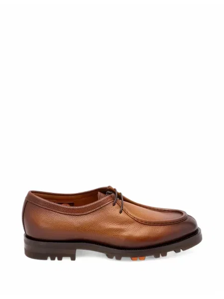 Ниски обувки Santoni с връзки с дантела кафяво