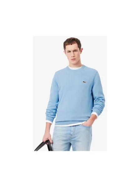 Sweter Lacoste z logo niebieski