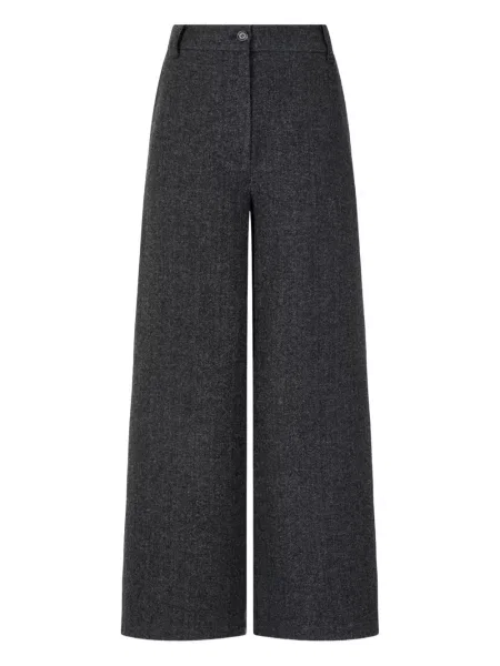 Pantaloni Studio Tomboy cu model herringbone din țesătură twill gri