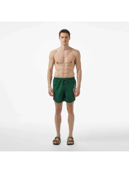 Lacoste Kąpielówki Z Nadrukiem Regular Fit zielone