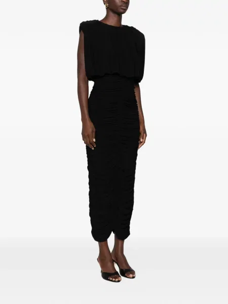 Rochie midi Aje fără mâneci cu volane negru