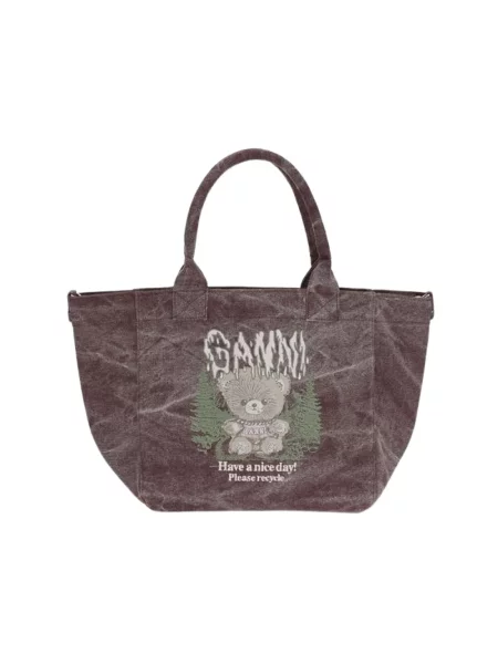 Torebka Ganni typu teddy fioletowa