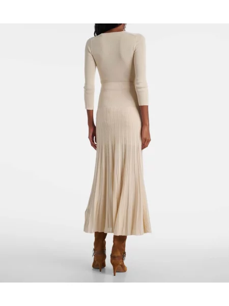 Fusta plisata Isabel Marant transparente bej