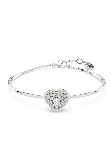 Bransoletka Swarovski w serca szara