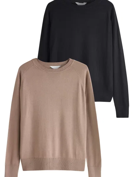 The Set Svetr tmavě béžová černá