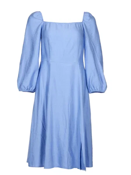 Лляна Сукня міді LadyLike блакитний