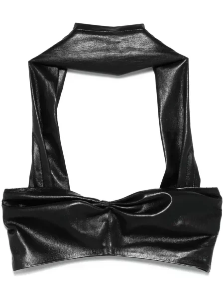 Top Nanushka fără mâneci negru