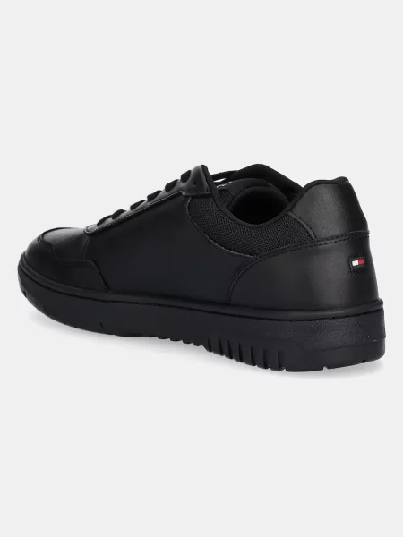 Kožené tenisky Tommy Hilfiger TH BASKET CORE LTH černá