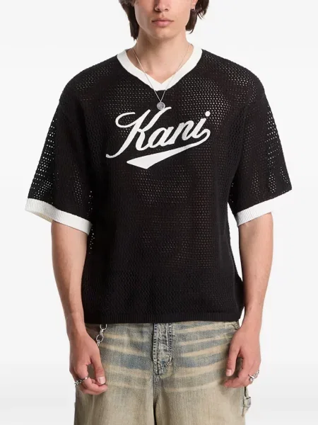 Tricou Karl Kani cu broderie plasă negru