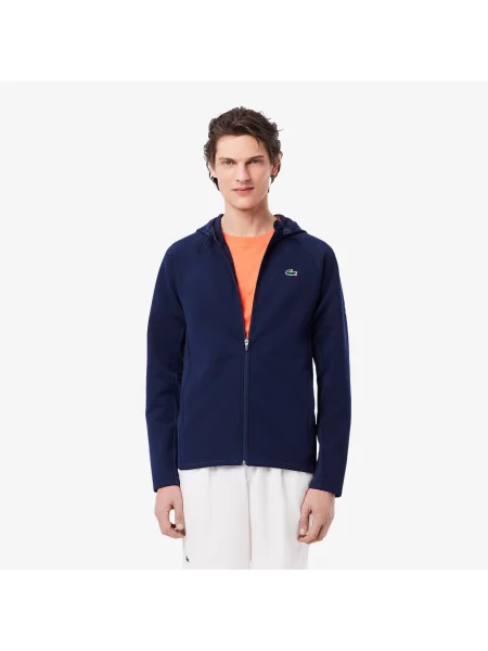 Lacoste Dres Tennis X Novak Djokovic Z Zamkiem Z Nadrukiem Regular Fit granatowy