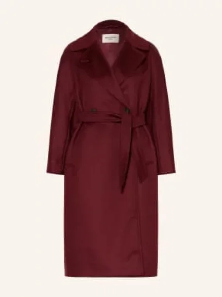 Weekend Max Mara Vlněný Kabát Resina tmavě červená
