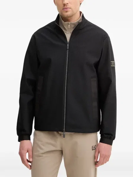 Geacă bomber Ea7 Emporio Armani cu imprimeu geometric negru