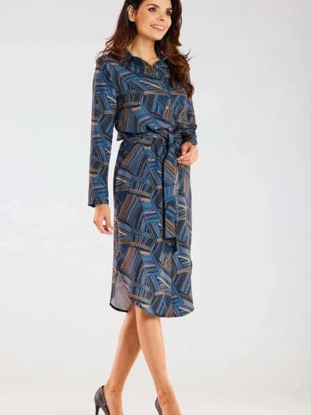 Srajčna obleka Awama črna