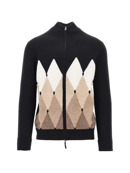 Cardigan Ballantyne cu model argyle negru