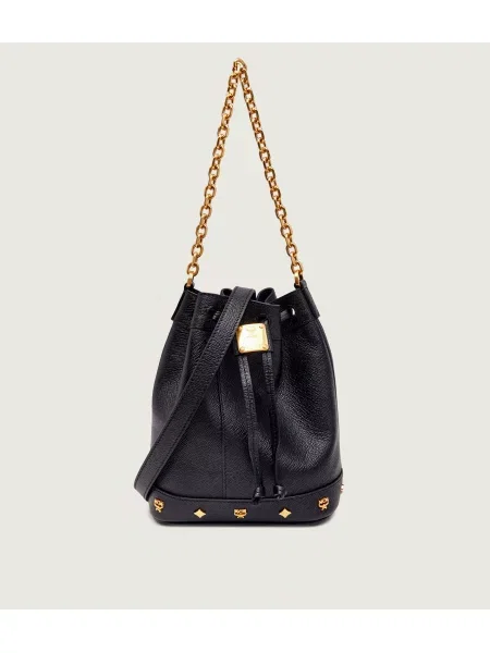 MCM De piele geantă tip sac Pina negru