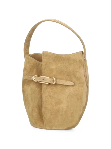 Geantă shopper Liffner din piele de căprioară cu cataramă