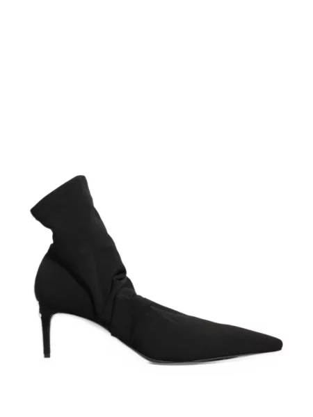 Buty do kostki Dolce And Gabbana z falbankami z dżerseju czarne