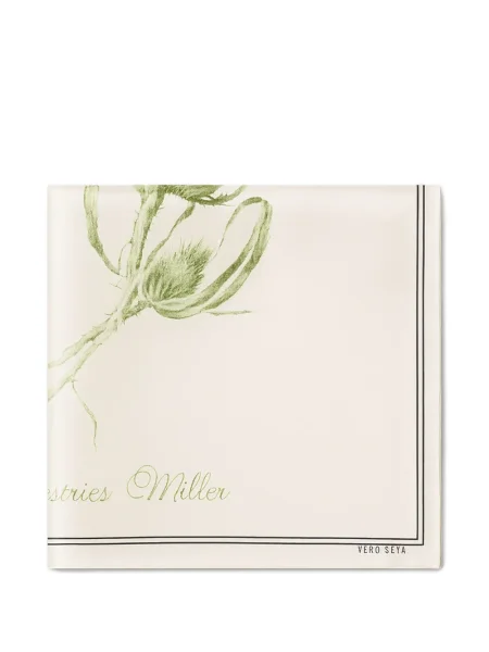 Fular Alberta Ferretti cu model floral cu imagine alb