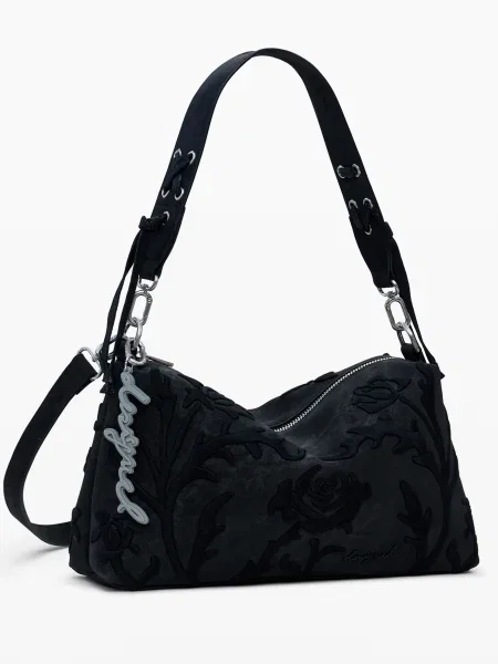 Geanta crossbody Desigual cu model floral negru