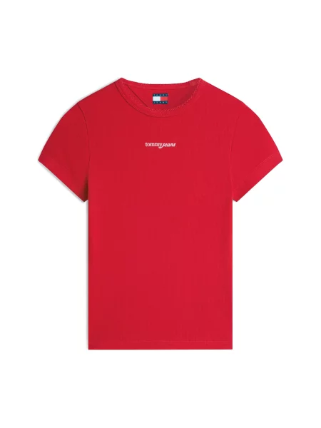 Tommy Jeans Tricou crem / sângeriu