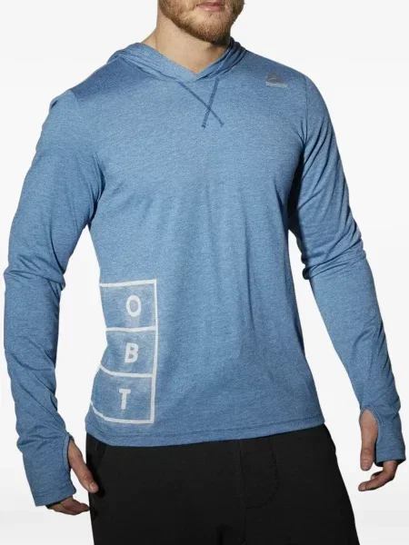 Hanorac cu glugă Reebok cu imagine albastru
