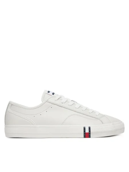 Sneakerși Tommy Jeans din dantelă alb