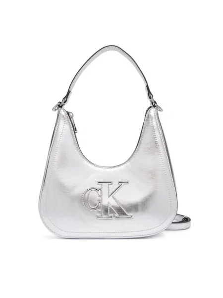Calvin Klein Táska Bold Ck Outline Mtl Shoulder Bag Ezüst