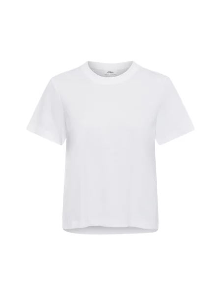 T-shirt o pudełkowym kroju z czystej bawełny S.oliver Red Label biała