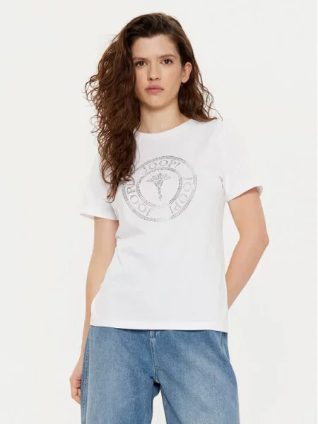Sweter z dzianiny o kroju oversized z golfem model ‘Juna’ Joop! biały