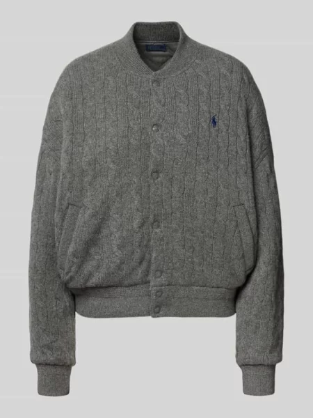 Bomberka o kroju regular fit z imitacji dzianiny z domieszką kaszmiru Polo Ralph Lauren szara