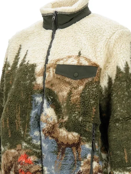 Fular Polo Ralph Lauren din fleece cu franjuri în carouri verde