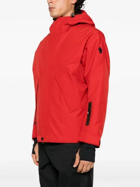 Geacă de schi Moncler Grenoble cu glugă roșu