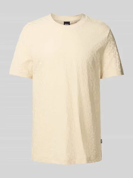 T-shirt z fakturowanym wzorem model ‘Thompson’ Boss biała