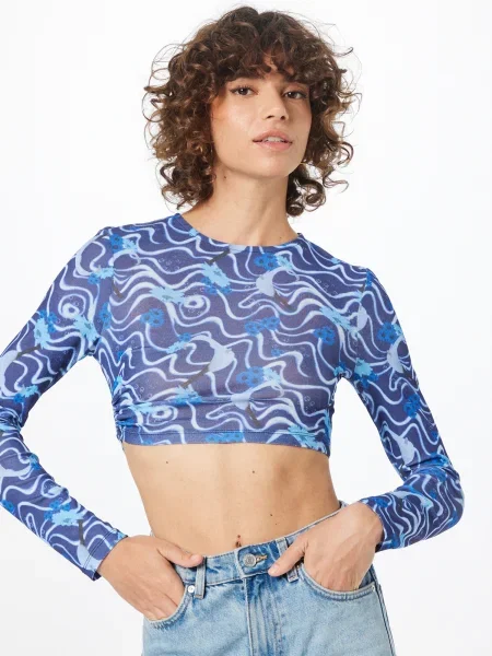 Nasty Gal Póló kék / tengerészkék / fehér