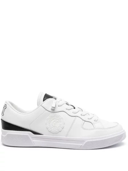 Sneakerși Just Cavalli din piele alb