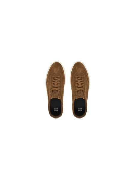 Sneakersy Boss zamszowe brązowe