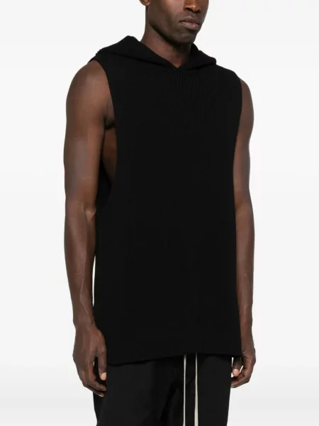 Vestă Rick Owens cu glugă negru