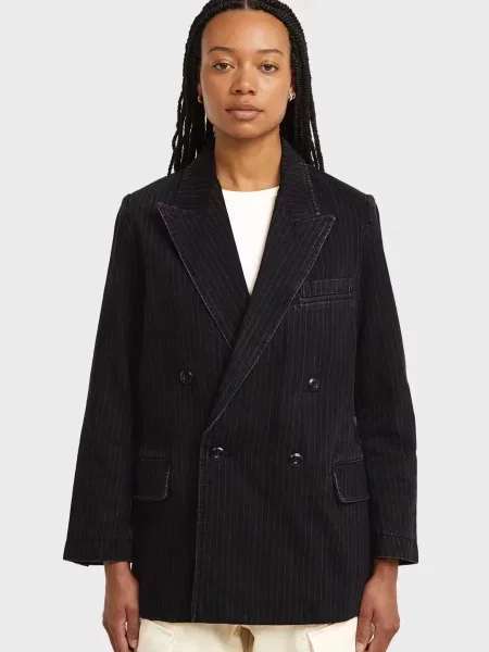 Смугастий піджак G-star Raw чорний