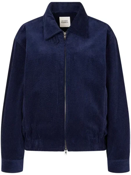 Kurtka bomber Studio Tomboy sztruksowy niebieski